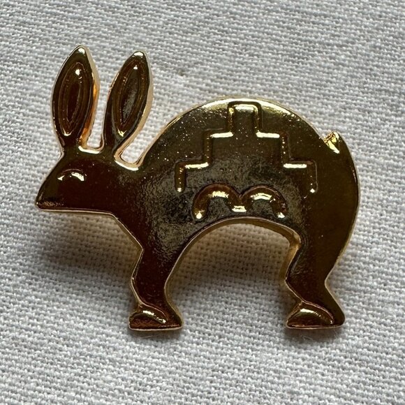 Navajo Southwest Gold Rabbit Pin - Picture 5 of 10